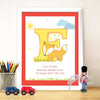 Personalised Animal Initial White Framed Poster Print