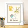 Personalised Miffy at the Zoo White Framed Poster Print