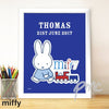Personalised Miffy Train White Framed Poster Print