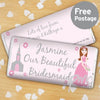 Personalised Beautiful Bridesmaid Milk Chocolate Bar