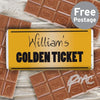 Personalised Golden Ticket Milk Chocolate Bar