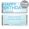 Personalised Happy Birthday Blue Dots Milk Chocolate Bar