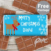 Personalised Christmas Reindeer Milk Chocolate Bar