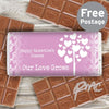 Personalised Love Grows Pink Milk Chocolate Bar