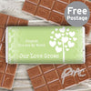 Personalised Love Grows Green Milk Chocolate Bar