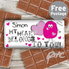 Personalised Monster Heart Milk Chocolate Bar
