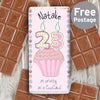 Personalised Cupcake Numbers Milk Chocolate Bar