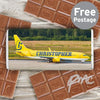 Personalised Airliner Yellow Milk Chocolate Bar