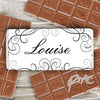 Personalised Black Swirl Milk Chocolate Bar