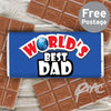 Personalised Blue Worlds Best Milk Chocolate Bar