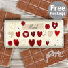 Personalised Fabric Hearts Design Milk Chocolate Bar