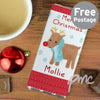 Personalised Felt Stitch Reindeer Milk Chocolate Bar