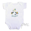 Personalised Cotton Zoo Boys Farmyard 0-3 Months Baby Vest