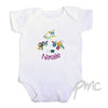 Personalised Cotton Zoo Girls Farmyard 0-3 Months Baby Vest