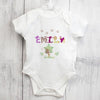 Personalised Girls Animal Alphabet 0-3 Months Baby Vest