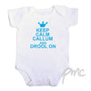 Personalised Blue Print Keep Calm 0-3 Months Baby Vest
