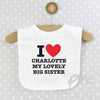 Personalised I HEART 0-3 Months Baby Bib