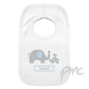 Personalised Blue Elephant 0-3 Months Baby Bib