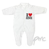 Personalised I HEART 3-6 Months Babygrow