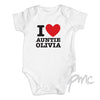 Personalised I HEART 3-6 Months Baby Vest