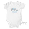 Personalised Blue Elephant 9-12 Months Baby Vest