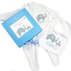 Personalised Blue Baby Elephant Gift Set - Baby-grow & Bib