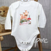 Personalised Festive Fawn 9-12 Months Long Sleeved Baby Vest