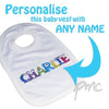 Personalised Monster Alphabet Baby Bib