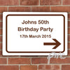 Personalised Brown Road Right Arrow Sign