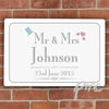 Personalised Decorative Wedding Mr & Mrs Plaque