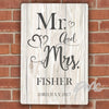 Personalised Mr & Mrs Metal Sign