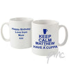 Personalised Keep Calm Have A Cuppa Mug Blue