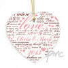 Personalised I Love You Ceramic Heart Decoration
