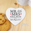 Personalised Mr & Mrs Heart Coaster