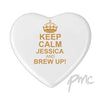 Personalised Keep Calm Heart Coaster