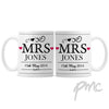 Personalised Mrs & Mrs Mug Set