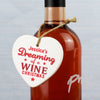 Personalised Dreaming of a Wine Christmas Ceramic Heart Decoration