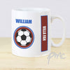 Personalised Claret and Blue Football Fan Mug