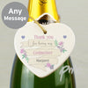 Personalised Garden Bloom Ceramic Heart Decoration