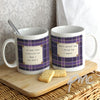 Personalised Purple Tartan Mug