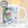 Personalised The Snowman and the Snowdog Blue Mug
