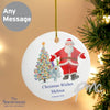 Personalised The Snowman and the Snowdog Father Christmas Round Ceramic Decoration