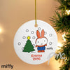 Personalised Miffy Christmas Round Ceramic Decoration