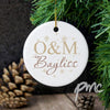 Personalised Couple's Gold Snowflake Round Decoration