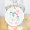 Personalised Baby Unicorn Round Decoration