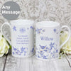 Personalised Country Diary Blue Blossom Slim Mug