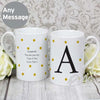 Personalised Monogram Gold Spot Slim Mug