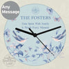 Personalised Country Diary Blue Blossom Glass Clock