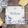 Personalised Country Diary Blue Blossom Coaster