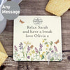 Personalised Country Diary Wild Flowers Coaster